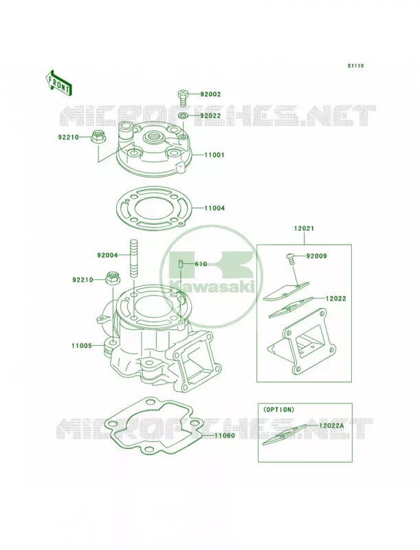 Cylinder HeadCylinder Kawasaki MOTOS 65 2008 KX65   KX65A8F
