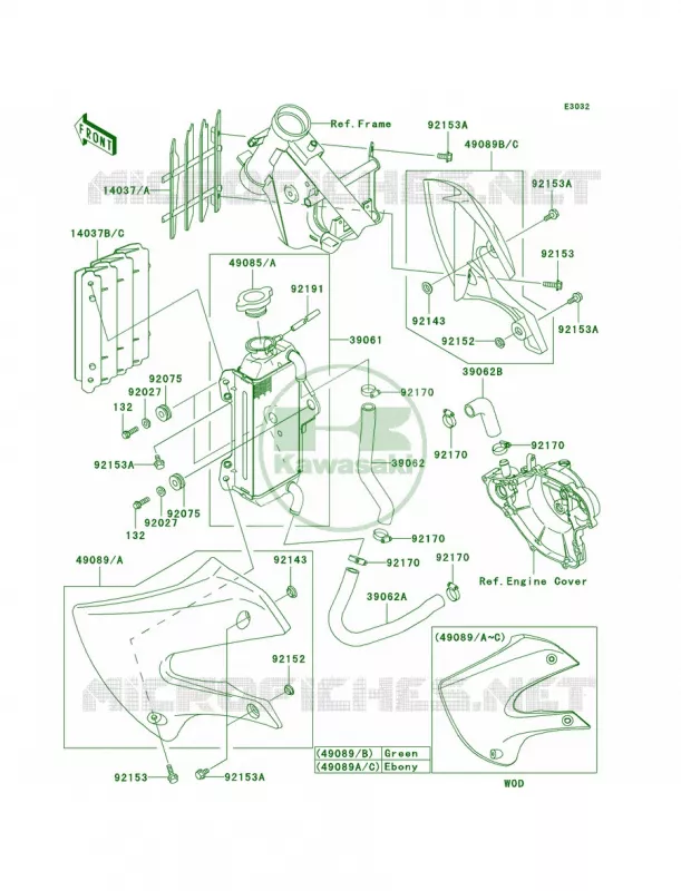 Radiator Kawasaki MOTOS 65 2008 KX65   KX65A8F