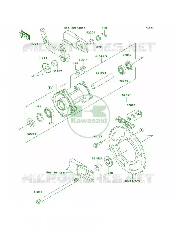 Rear Hub Kawasaki MOTOS 65 2008 KX65   KX65A8F