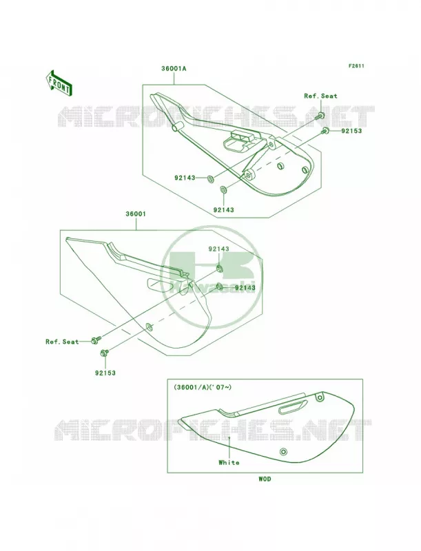 Side Covers Kawasaki MOTOS 65 2008 KX65   KX65A8F