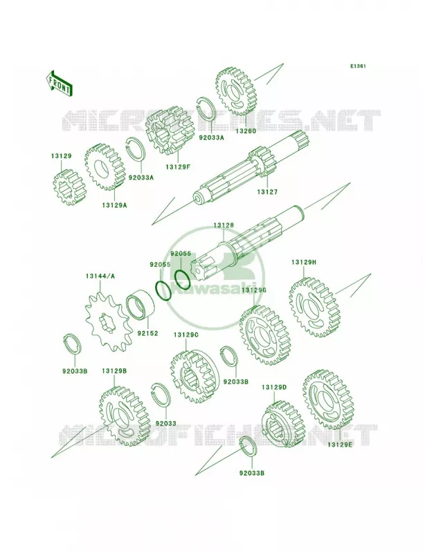 Transmission Kawasaki MOTOS 65 2008 KX65   KX65A8F