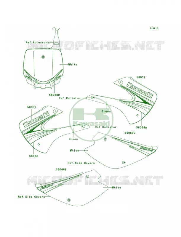 DecalsGreenA9F Kawasaki MOTOS 85 2008 KX85  KX85A8F