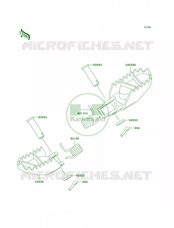 Footrests Kawasaki MOTOS 85 2008 KX85  KX85A8F