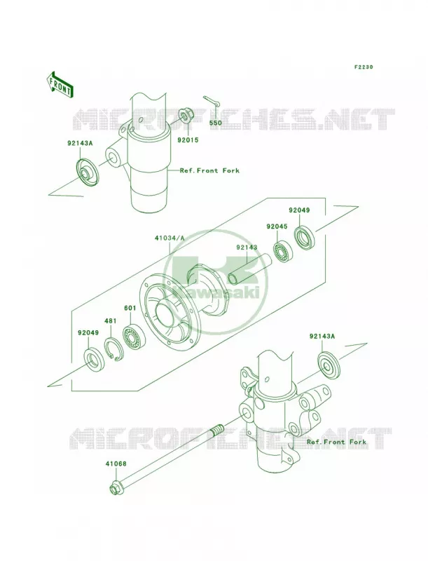 Front Hub Kawasaki MOTOS 85 2008 KX85  KX85A8F