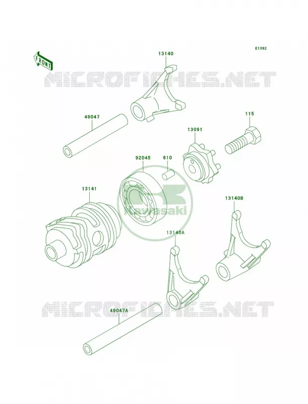 Gear Change DrumShift Forks Kawasaki MOTOS 85 2008 KX85  KX85A8F