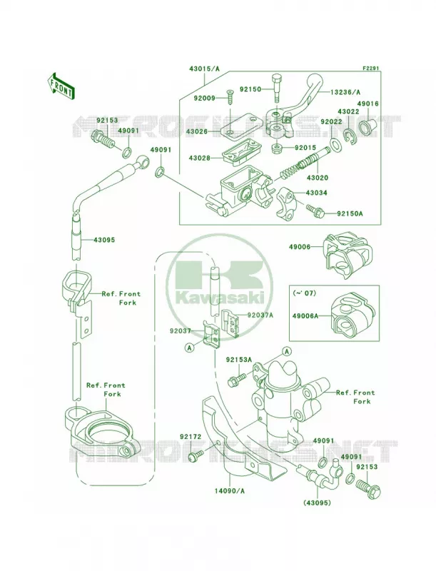 Front Master Cylinder Kawasaki MOTOS 100 2008 KX100  KX100D8F