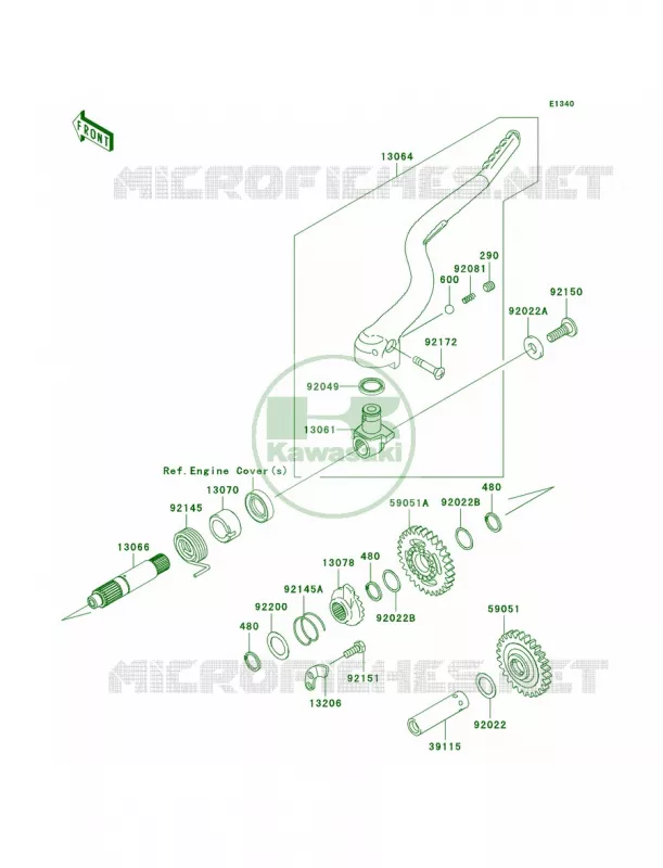 Kickstarter Mechanism Kawasaki MOTOS 250 2008 KX250F  KX250T8F