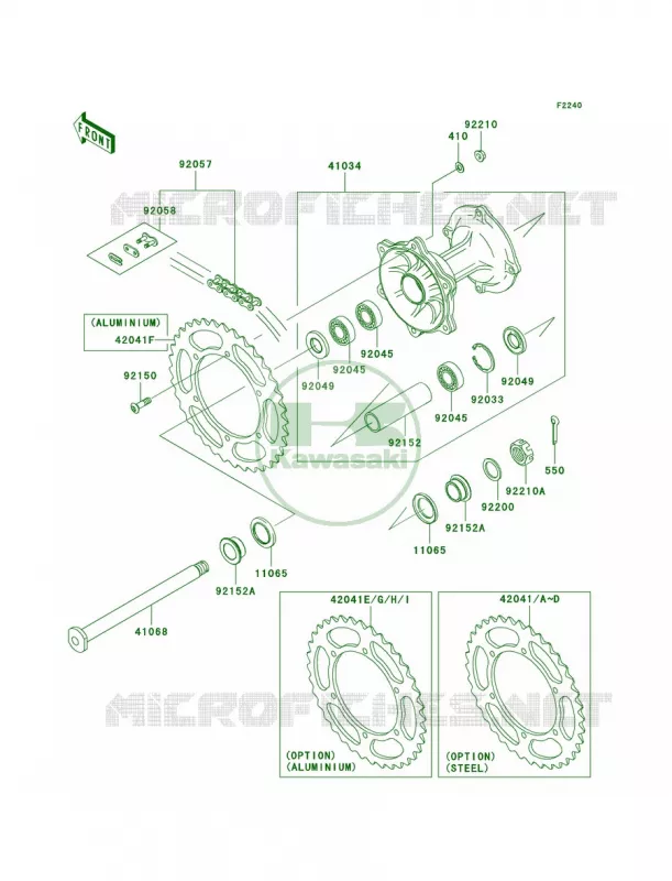 Rear Hub Kawasaki MOTOS 250 2008 KX250F  KX250T8F