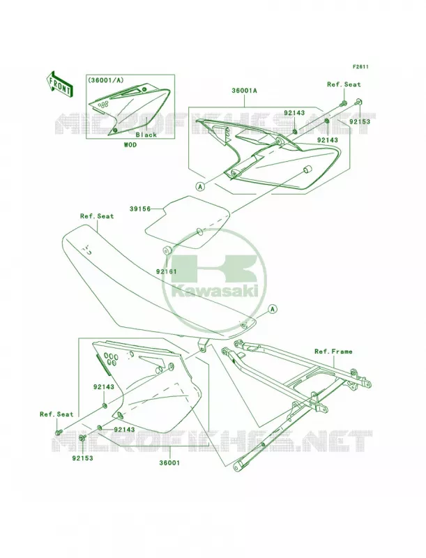 Side Covers Kawasaki MOTOS 250 2008 KX250F  KX250T8F