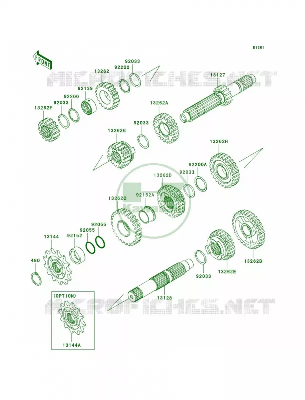 Transmission Kawasaki MOTOS 250 2008 KX250F  KX250T8F