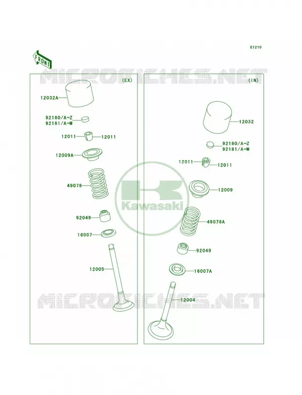 Valves Kawasaki MOTOS 250 2008 KX250F  KX250T8F