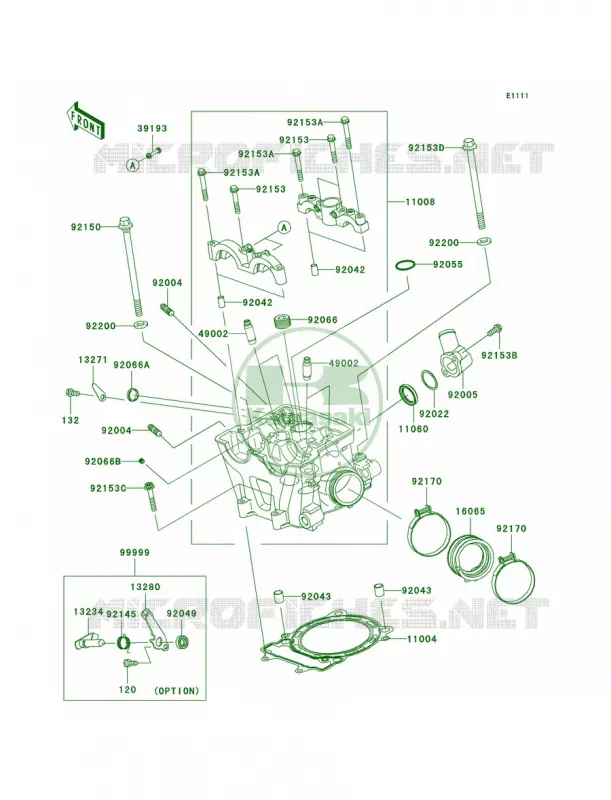 Cylinder Head Kawasaki MOTOS 450 2008 KX450F  KX450D8F