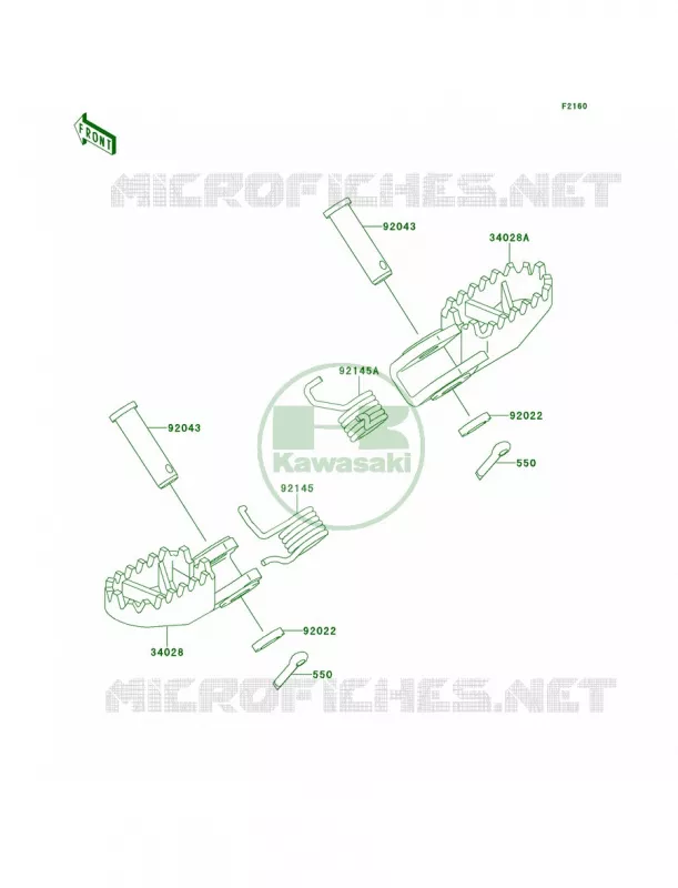Footrests Kawasaki MOTOS 65 2010 KX65   KX65AAF