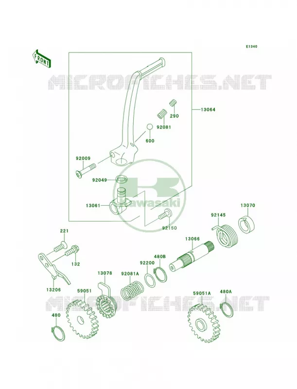 Kickstarter Mechanism Kawasaki MOTOS 65 2010 KX65   KX65AAF