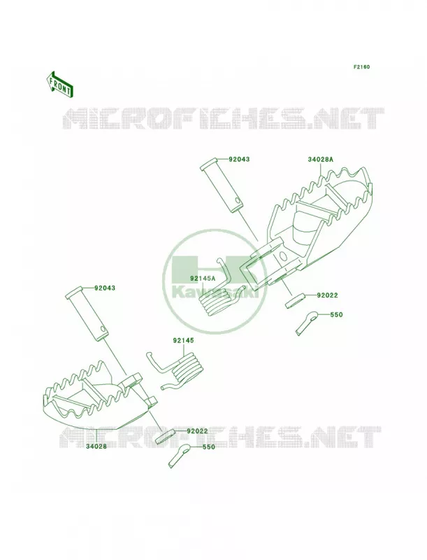 Footrests Kawasaki MOTOS 85 2009 KX85  KX85A9F