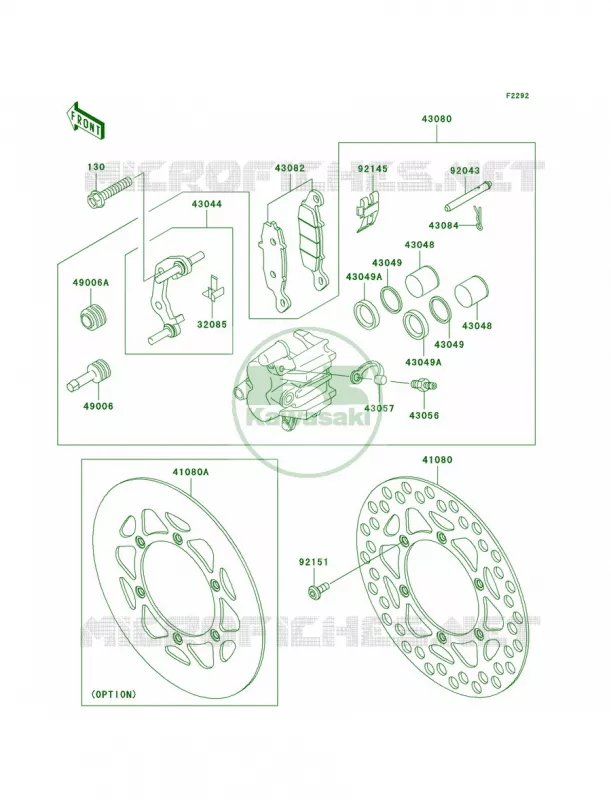 Front Brake Kawasaki MOTOS 85 2009 KX85  KX85A9F