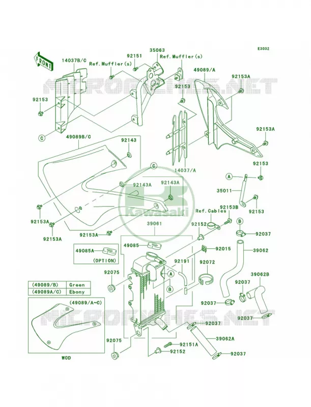Radiator Kawasaki MOTOS 85 2009 KX85  KX85A9F