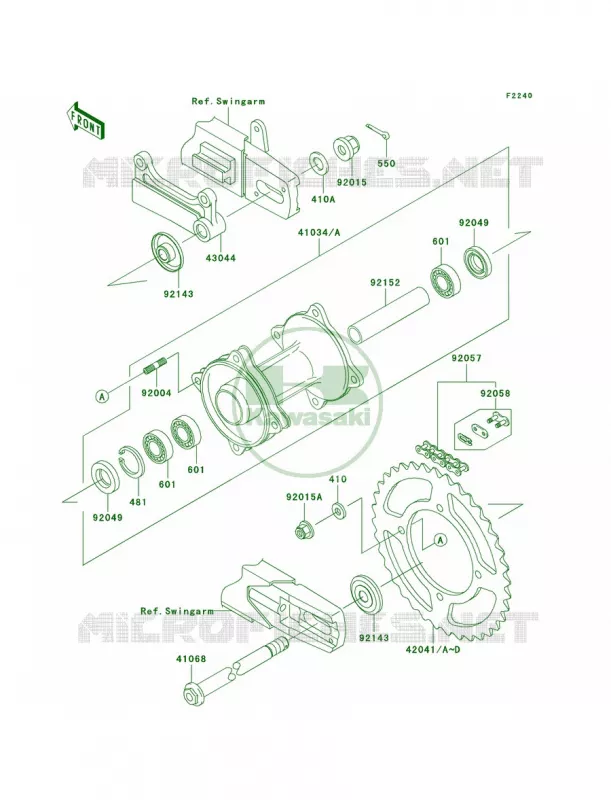 Rear Hub Kawasaki MOTOS 85 2009 KX85  KX85A9F