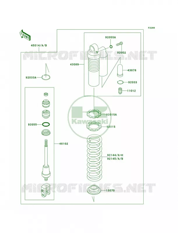 Shock Absorbers Kawasaki MOTOS 85 2009 KX85  KX85A9F