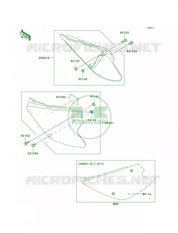 Side Covers Kawasaki MOTOS 85 2009 KX85  KX85A9F