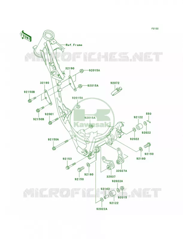 Engine Mount Kawasaki MOTOS 85 2009 KX85 Monster Energy  KX85A9FA