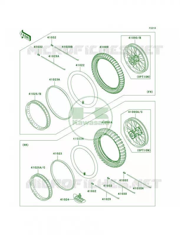 WheelsTires Kawasaki MOTOS 85 2009 KX85 Monster Energy  KX85A9FA