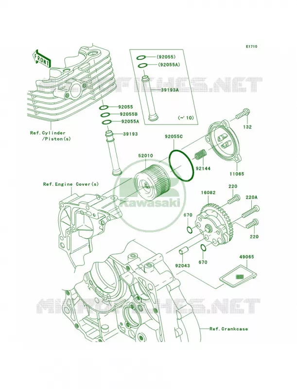 Oil Pump Kawasaki MOTOS 140 2009 KLX140L Monster Energy  KLX140B9FA