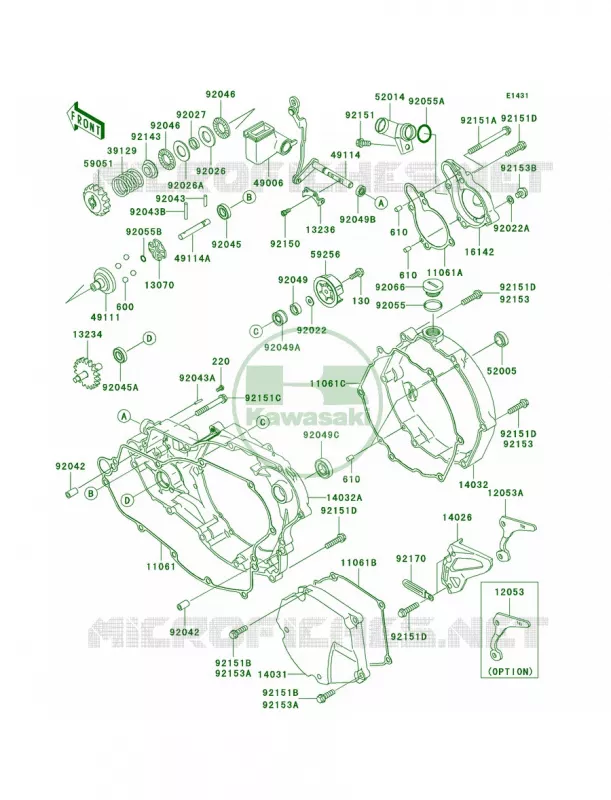 Engine Covers Kawasaki MOTOS 250 2007 KX250  KX250R7F