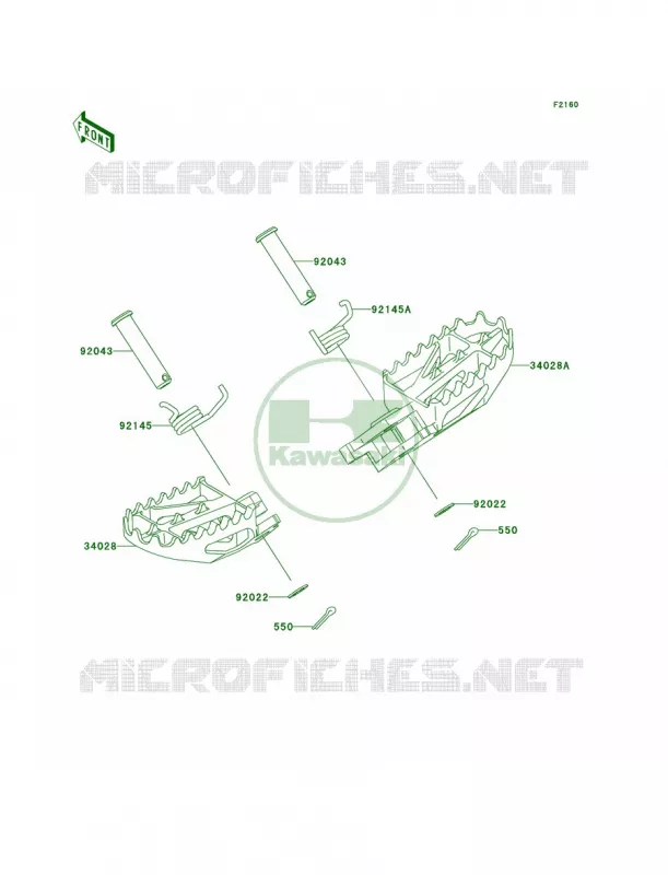 Footrests Kawasaki MOTOS 250 2007 KX250  KX250R7F