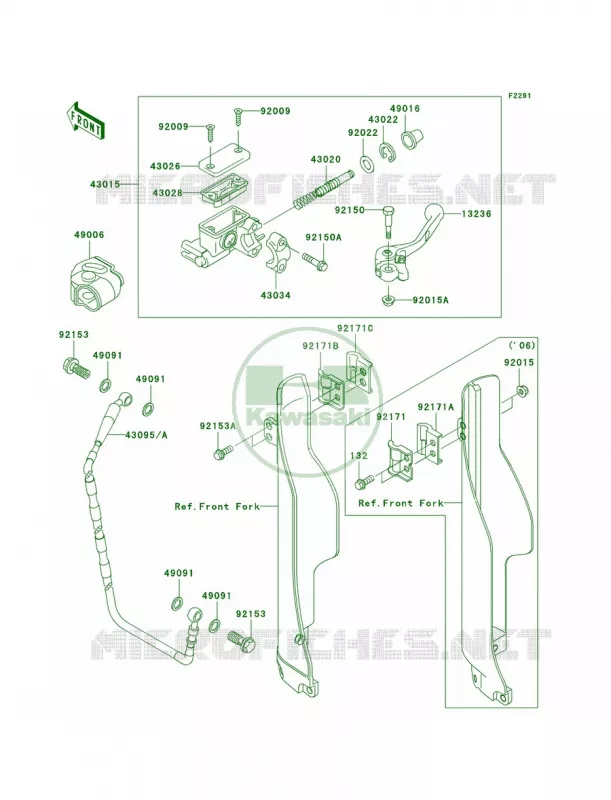 Front Master Cylinder Kawasaki MOTOS 250 2007 KX250  KX250R7F
