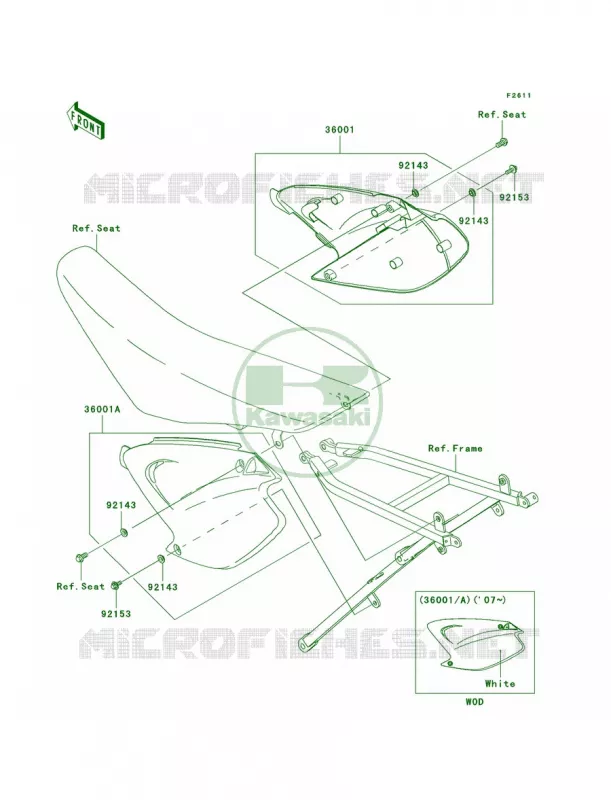 Side Covers Kawasaki MOTOS 250 2007 KX250  KX250R7F