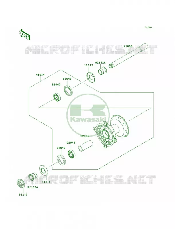 Front Hub Kawasaki MOTOS 250 2007 KX250F  KX250T7F