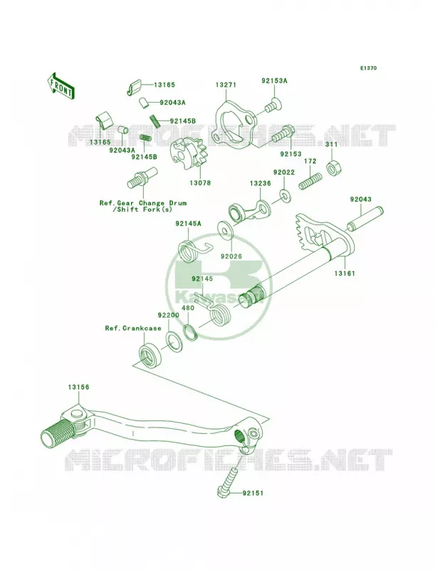 Gear Change Mechanism Kawasaki MOTOS 250 2007 KX250F  KX250T7F