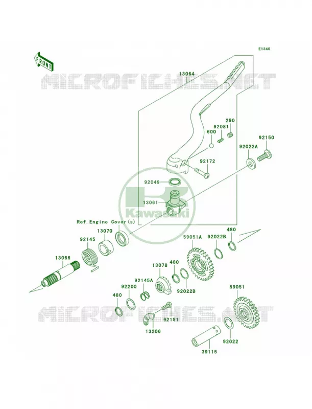 Kickstarter Mechanism Kawasaki MOTOS 250 2007 KX250F  KX250T7F