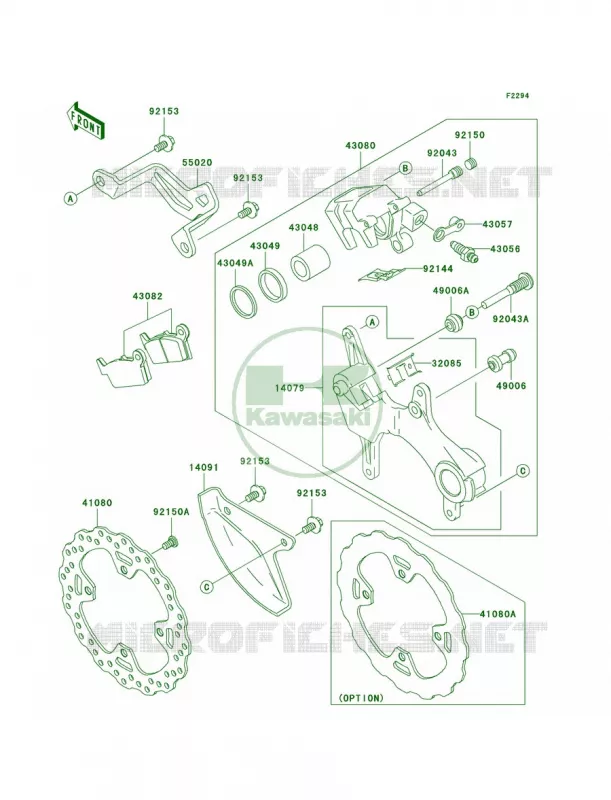 Rear Brake Kawasaki MOTOS 250 2007 KX250F  KX250T7F