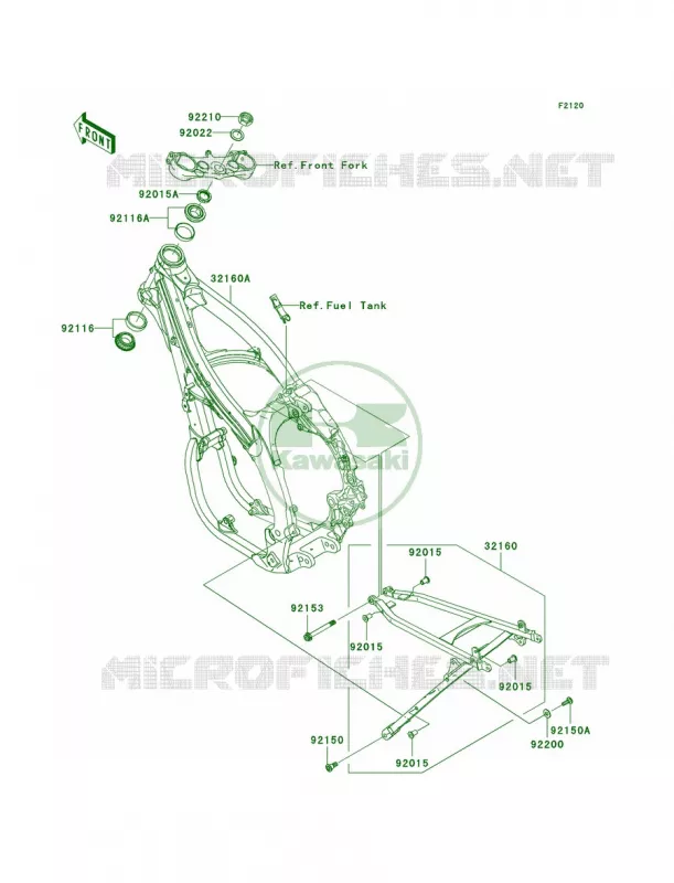 Frame Kawasaki MOTOS 450 2007 KX450F  KX450D7F