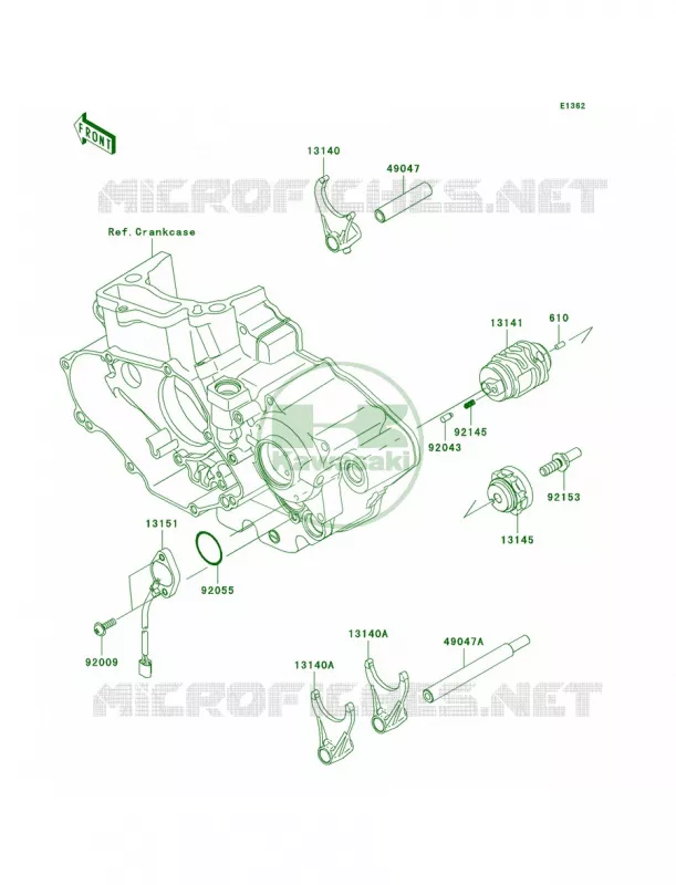 Gear Change DrumShift Forks Kawasaki MOTOS 450 2007 KX450F  KX450D7F