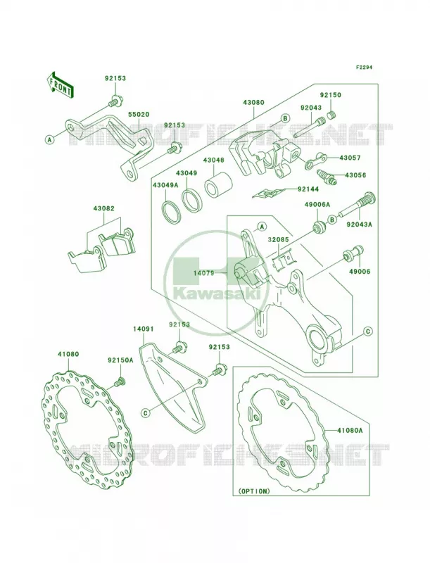 Rear Brake Kawasaki MOTOS 450 2007 KX450F  KX450D7F