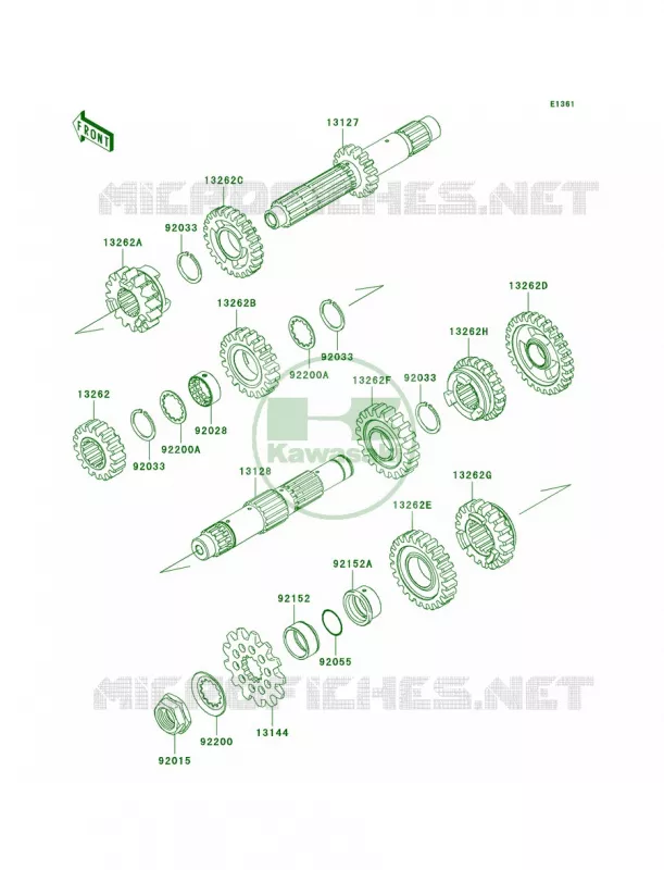 Transmission Kawasaki MOTOS 450 2007 KX450F  KX450D7F