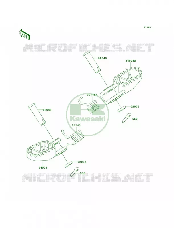 Footrests Kawasaki MOTOS 65 2007 KX65  KX65A7F