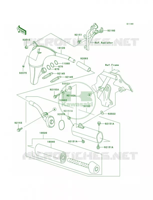 Mufflers Kawasaki MOTOS 85 2007 KX85  KX85A7F