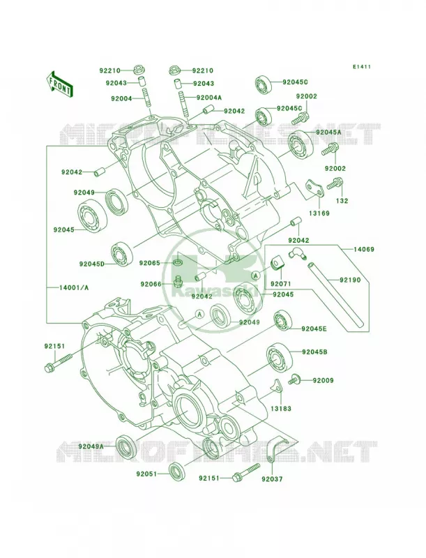 Crankcase Kawasaki MOTOS 100 2006 KX100  KX100D6F