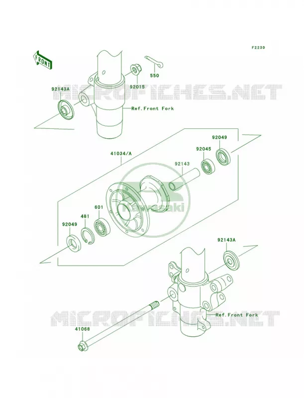 Front Hub Kawasaki MOTOS 100 2006 KX100  KX100D6F