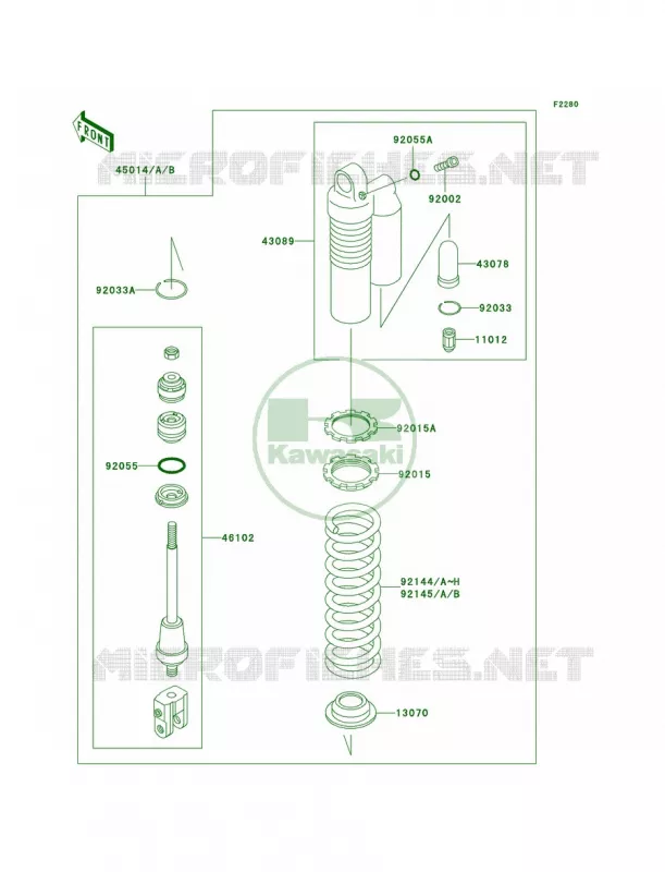 Shock Absorbers Kawasaki MOTOS 100 2006 KX100  KX100D6F