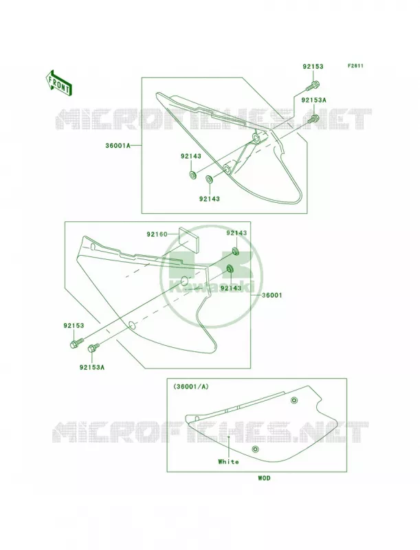 Side Covers Kawasaki MOTOS 100 2006 KX100  KX100D6F