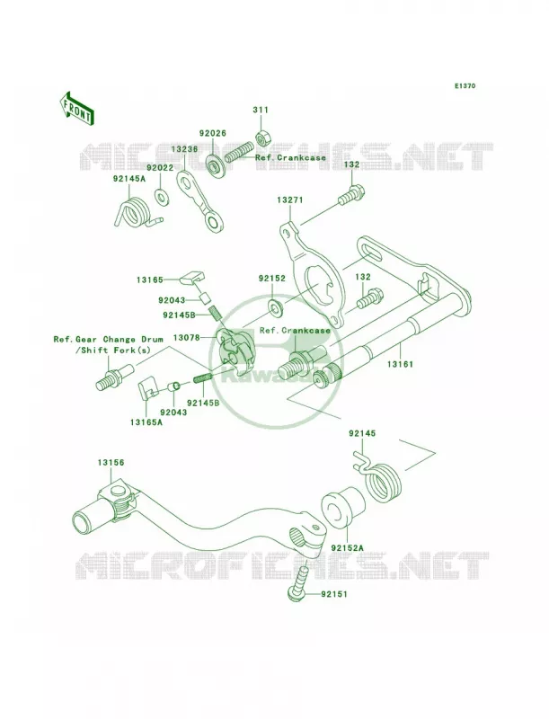 Gear Change Mechanism Kawasaki MOTOS 250 2006 KX250  KX250R6F