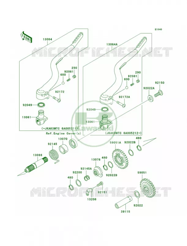 Kickstarter Mechanism Kawasaki MOTOS 250 2006 KX250F  KX250T6F