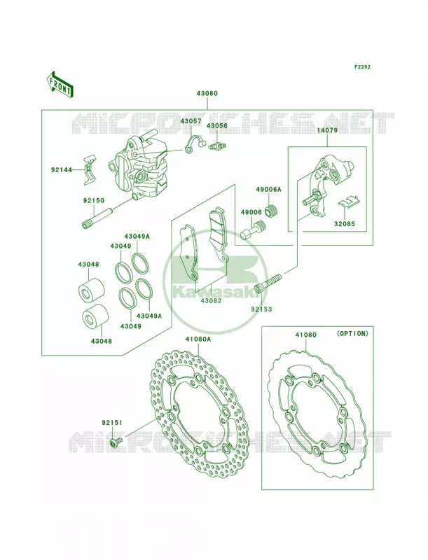 Front Brake Kawasaki MOTOS 450 2006 KX450F  KX450D6F