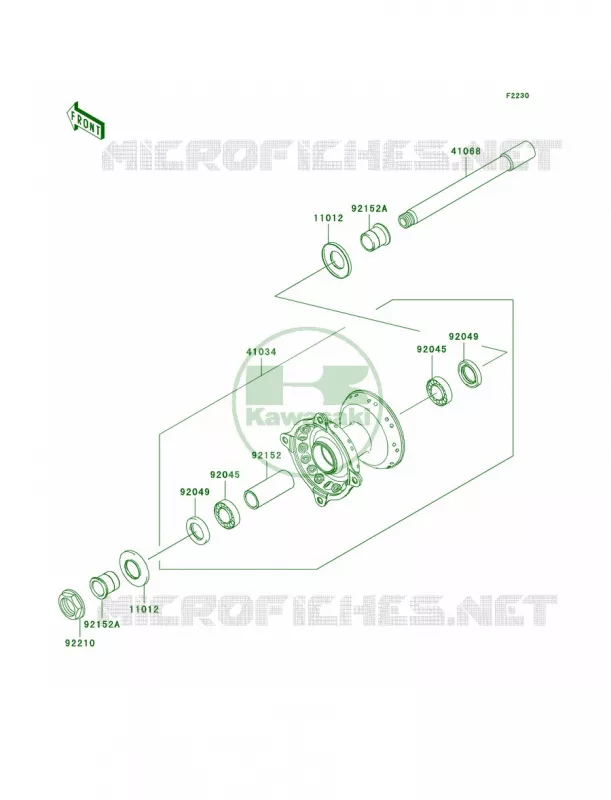 Front Hub Kawasaki MOTOS 450 2006 KX450F  KX450D6F