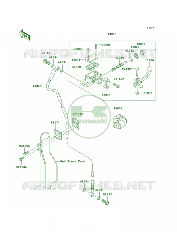 Front Master Cylinder Kawasaki MOTOS 450 2006 KX450F  KX450D6F